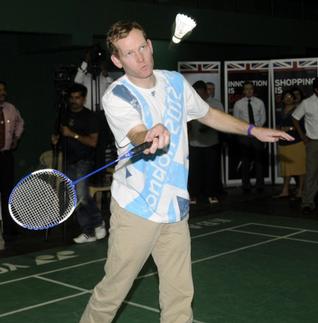 Browne chose the badminton court of (PPBA) Prakash Padukone Badminton Academy to promote the Games.