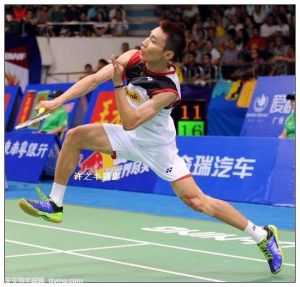 Chinese brush painting of Lee Chong Wei