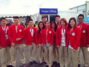 Singapore shuttlers at the Glasgow Commonwealth Games opening ceremony