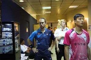 Jan O Jorgensen and Chou Tien Chen after the match
