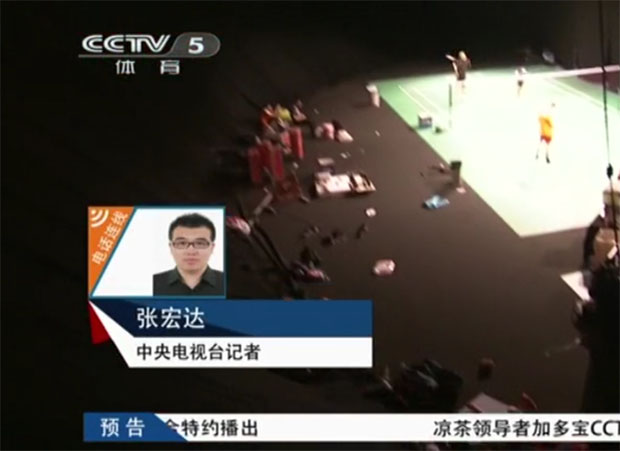 Zhang Hongda (small picture on the left) of CCTV China is the unethical journalist who make up stories that Wong Choong Hann has confirmed to him the B sample of the implicated athlete was also tested positive