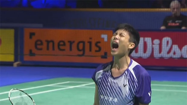 Chou Tien Chen was ecstatic over his remarkable come from behind win