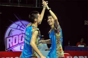 Lim Chi Wing (right) could be promoted to Malaysia's senior squad if he manage to defeat Daren Liew in the men's singles semi-final