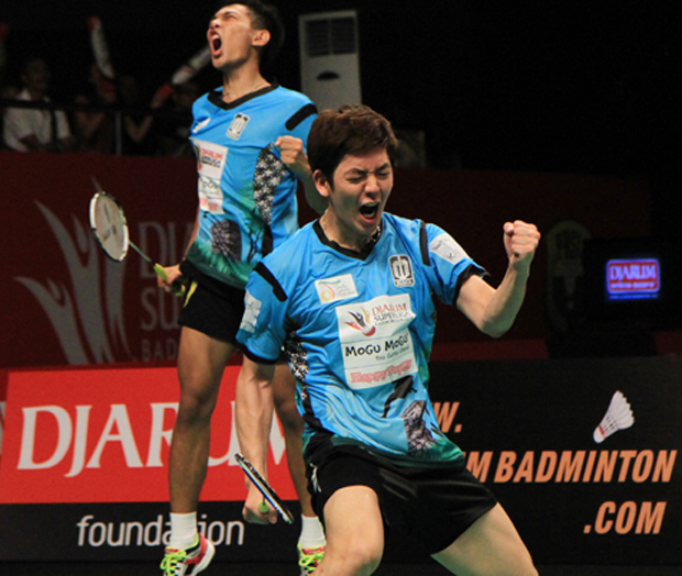 Lee Yong Dae praises Fajar Alfian for his performance on Friday (photo: PBSI)