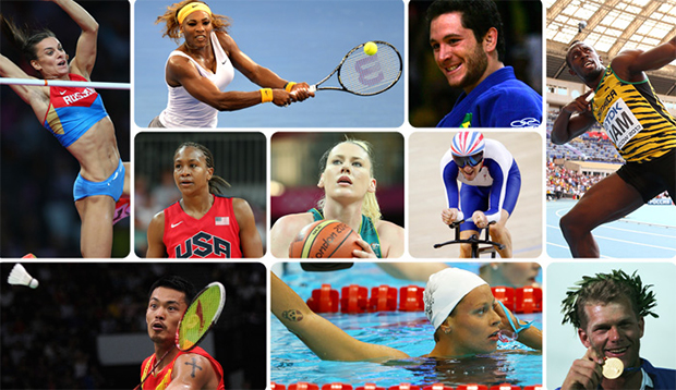 Lin Dan (bottom left) and other top athletes in the world (Photo: Rio 2016/Getty Images)