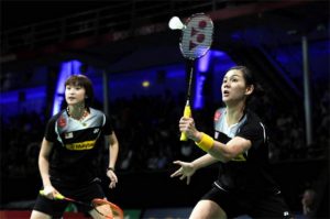 Vivian Hoo (left) and Woon Khe Wei are going strong at the 2015 German Open