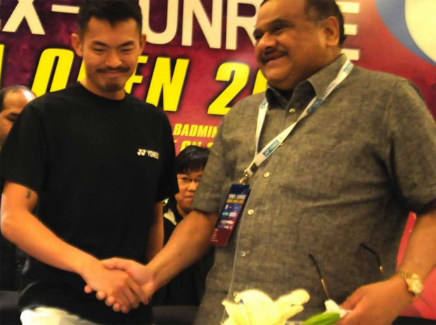 Lin Dan at the press conference ahead of India Open Super Series. (Photo credit: Artsmith)