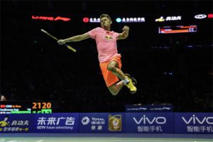 Super Dan "flies" after clinching the winning point for China.