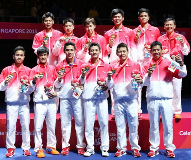The promising young Indonesian team won men's team gold at the SEA Games. (photo: PBSI)