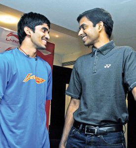 Kidambi Srikanth (left) with coach Pullela Gopichand