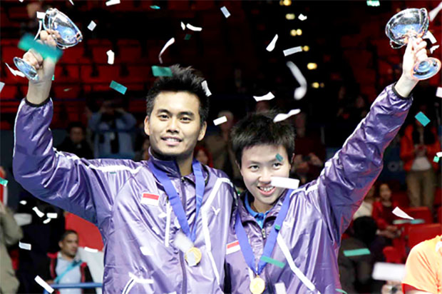 Good luck to Tontowi Ahmad (left) and Lilyana Natsir at the World Championships.