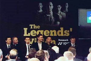 Taufik Hidayat, Lee Chong Wei, Lin Dan, Peter Gade at Legends' Vision in Copenhagen. (photo: Yonex)