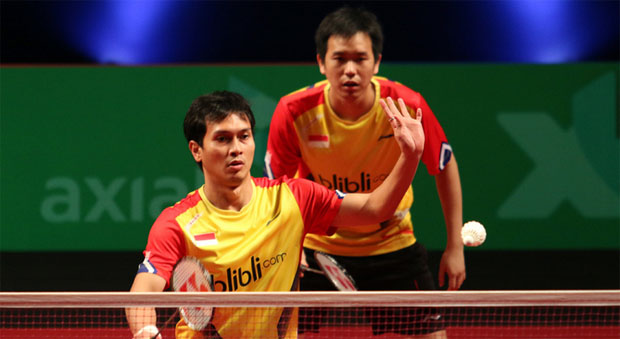 Hendra Setiawan/Mohammad Ahsan (front) still Indonesia's main hope of winning gold at the 2016 Rio Olympics.