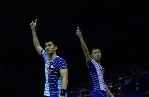 Fu Haifeng/Zhang Nan form a formidable first men's doubles pair for China. (photo: AFP)