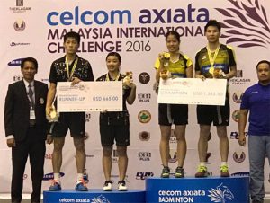Goh Soon Huat-Shevon Lai Jemie stand on top of the Malaysia International Challenge podium. (photo: Pang Cheh Chang's facebook)