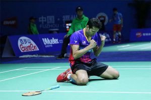 Iskandar Zainuddin celebrates after his quarter-finals victory at the 2016 China Open. (photo: AP)