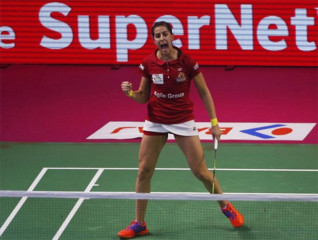 Carolina Marin tops Ashwini Ponnappa in a 3-sets thriller on Saturday.
