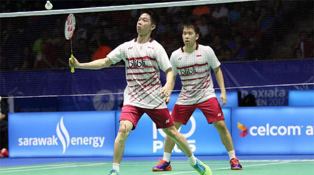 Kevin Sanjaya Sukamuljo/Marcus Fernaldi Gideon in brilliant form ahead of Malaysia Open final. (photo: AP)
