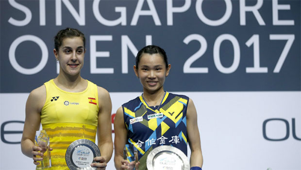 Are Tai Tzu-ying (R) & Carolina Marin the Lee Chong Wei & Lin Dan in women's singles? (photo: EEF)