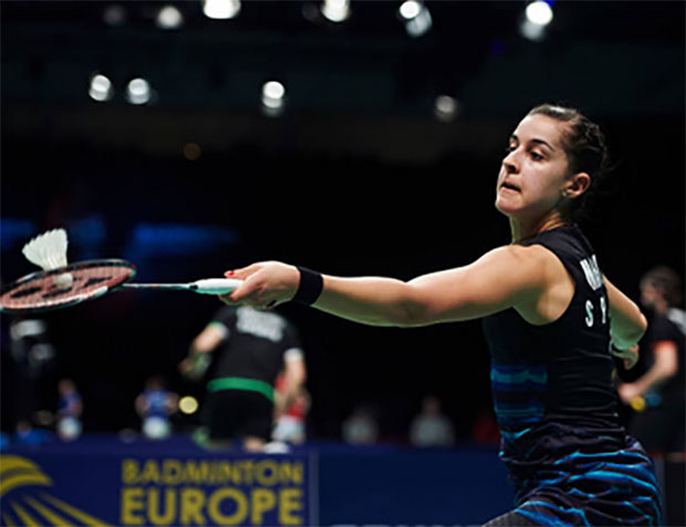 Carolina Marin wins the 2017 European Championships women's singles title. (photo: AFP)