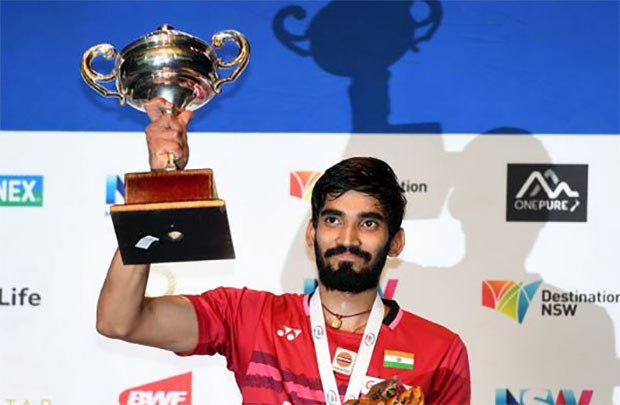 Kidambi Srikanth beats Chen Long to win Australia Open Super Series. (photo: AP)