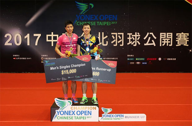 Congratulations to Chou Tien Chen for winning the 2017 Chinese Taipei men's singles title.