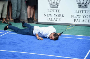 Best Badminton dive from Rafael Nadal. (photo: mStar)