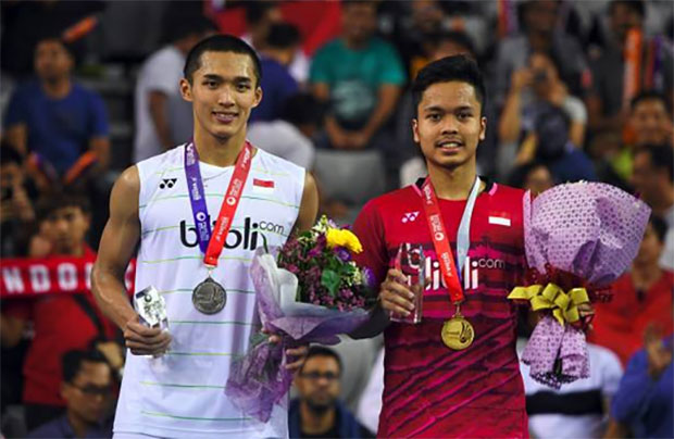 Both Anthony Ginting and Jonatan Christie are establishing themselves among the sport's top men's singles players. (photo: AP)