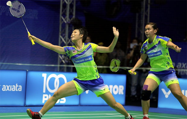 Chow Mei Kuan (left)/Lee Meng Yean are Malaysia's sole survivors at Korea Masters. (photo: AP)