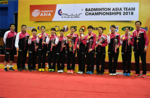 Japanese women's team win the 2018 Badminton Asia Team Championships (BATC) title. (photo: AP)