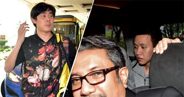 Tan Chun Seang and Zulfadli Zulkiffli were seen at Hotel Jen Tanglin in Singapore. (photo: NSTP)
