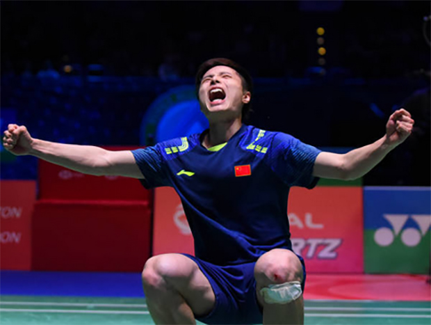 Shi Yuqi wins the 2018 All England. (photo: AP)
