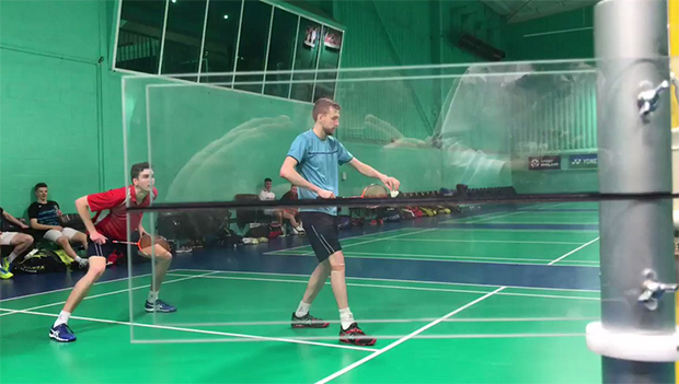 Fixed service height experiment device (photo: Badminton England).