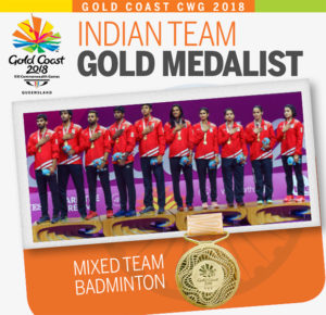 India win its first mixed team badminton gold at the Commonwealth Games. (photo: TOI)