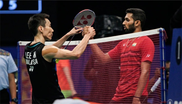 Lee Chong Wei gets stiff test against HS Prannoy in the 2018 Commonwealth Games semi-finals. (photo: AP)