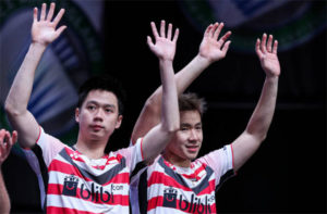 Marcus Fernaldi Gideon/Kevin Sanjaya Sukamuljo hoping to put up a good show in front of home crowd at the 2018 Asian Games. (photo: AFP)