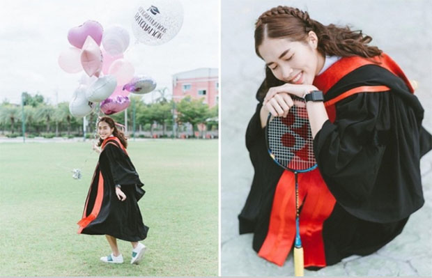 Ratchanok Intanon earns bachelor degree from Bangkokthonburi University. (photo: Ratchanok Intanon's FB)