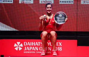 Carolina Marin wins the 2018 Japan Open title. (photo: AFP)