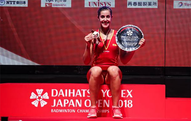 Carolina Marin wins the 2018 Japan Open title. (photo: AFP)