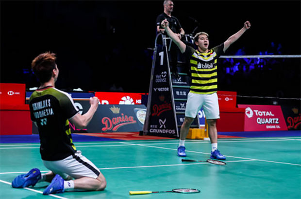 Badminton Video - 2018 Denmark Open Final - Marcus Fernaldi Gideon/Kevin Sanjaya Sukamuljo vs. Takeshi Kamura/Keigo Sonoda