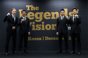The Legends' Vision in Korea - Peter Gade, Taufik Hidayat, Lin Dan, Lee Yong-Dae (from Left). (photo: Yonex)