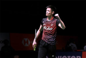 Daren Liew is pumped up after taming Shi Yuqi in Malaysia Masters quarter-final. (photo: Bernama)