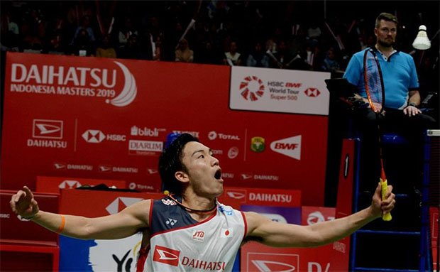 Kento Momota looks for his first title of 2019 at the Indonesia Masters. (photo: Xinhua)