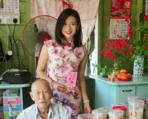 Goh Liu Ying is celebrating Chinese New Year with her grandfather. (photo: Goh Liu Ying's Facebook)
