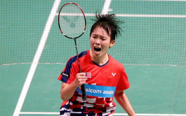 Goh Jin Wei advances to German Open semi-finals with hard-fought win against Zhang Beiwen on Friday. (photo: Bernama)