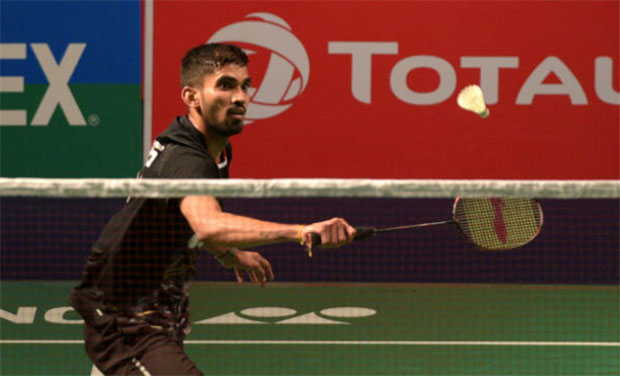 Kidambi Srikanth makes strong comeback to beat Vincent Wong Wing Ki in India Open first round. (photo: Mohd Zakir/Hindustan Times/Getty Images)