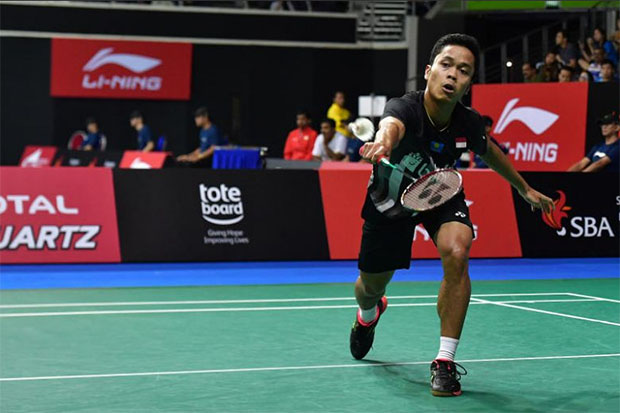Anthony Sinisuka Ginting shocks Chou Tien Chen to reach Singapore Open final. (photo: Desmond Wee)