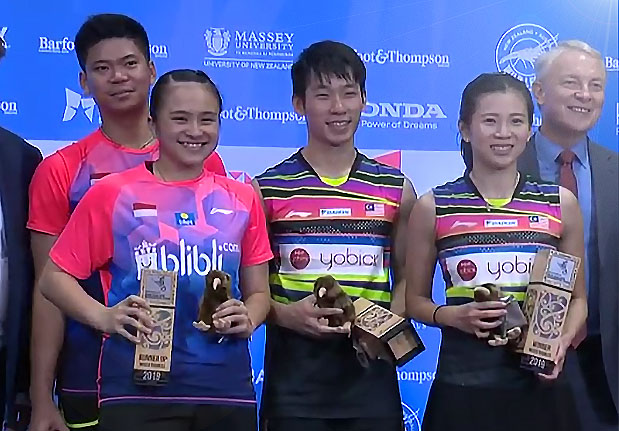 Congratulations Chan Peng Soon/Goh Liu Ying's outstanding performance for winning the 2019 New Zealand Open.