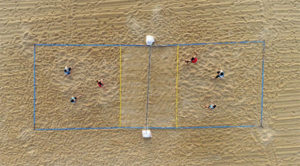 The court set up for AirBadminton. (photo: BWF)