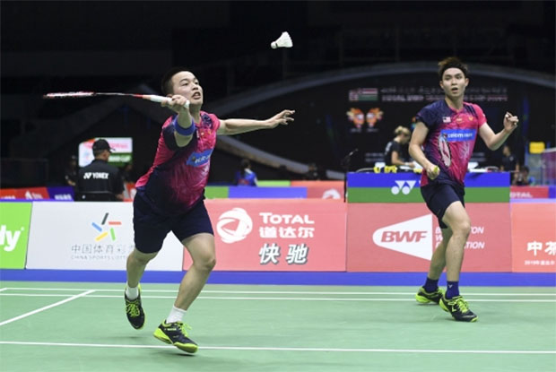 Aaron Chia/Soh Wooi Yik register a 0-1 career meeting record against either World No. 2 Takeshi Kamura/Keigo Sonoda or World No. 6 Hiroyuki Endo/Yuta Watanabe of Japan. (photo: AFP)